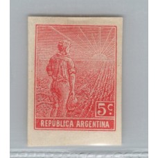 ARGENTINA 1911 GJ 323P ESTAMPILLA CON FILIGRANA RAYOS ONDULADOS VARIEDAD SIN DENTAR ( LA PAREJA U$ 225 ) RARISIMA Y DE LUJO !!!